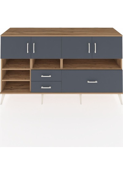 Hyperion Konsol 8 Raflı 3 Çekmeceli 4 Kapaklı 176x44x99 Çam-antra Çam-antrasit Hyperion Konsol 8 Raflı 3 Çekmeceli 4 Kapaklı 176x44x99 Çam-antra Çam-antrasit