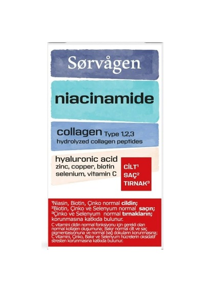 Sorvagen Niacinamide Collagen Hyaluronic Acid 60 Tablet