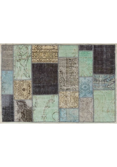 Çok Renkli Patchwork Eskitme Halı
