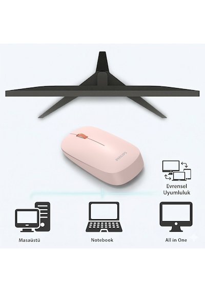 Philips SPK7438 Kablosuz 1600DPI 4 Tuşlu Optik Sessiz Mouse