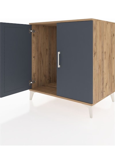 Kronos Şifonyer 2 Raflı 2 Kapaklı 88x59x96 Çam-antrasit Atlas Çam