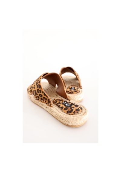 5in1Canpolat Leopar Espadril Terlik 24112-leopar Kahverengi