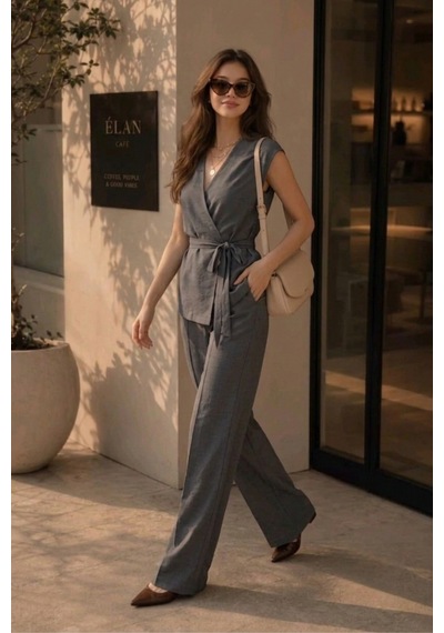 Seeh Füme Basic Yelek Pantolon Takım Sh241 Standart