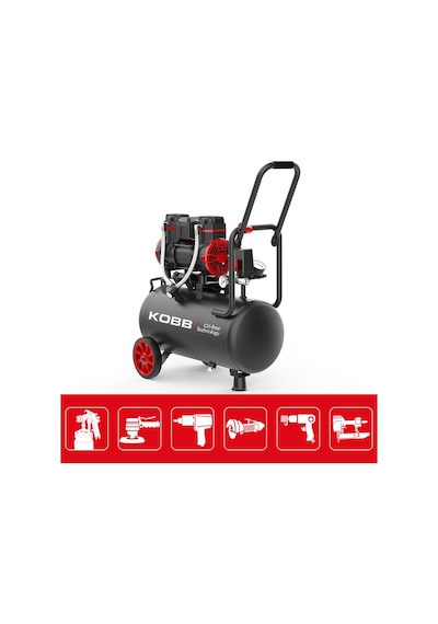 Kobb Kbk25s 1.7hp 25lt 8bar Yağsız Sessiz Taşınabilir Hava Kompresörü