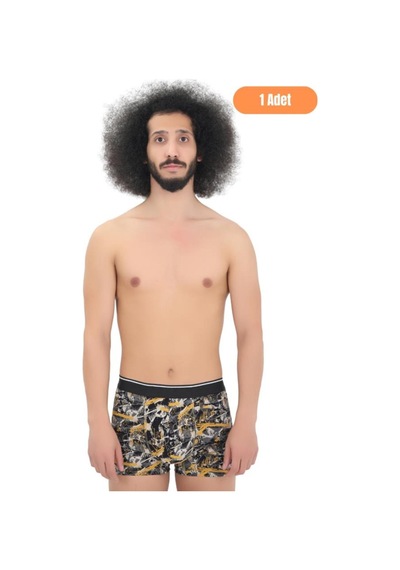 Andredimoda Erkek Pamuklu Likralı Boxer 5'li Premium Paket Çeyizlik Özel Dizayn Desenli-1 Desenli-1