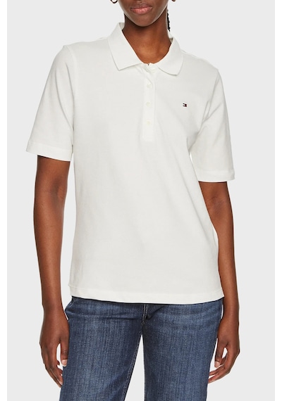 Tommy Hilfiger Bayan Polo Yaka T Shirt Ww0ww43224 Ybl Beyaz Beyaz