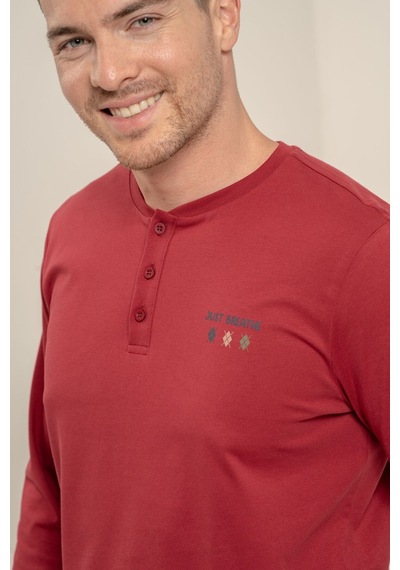 Arnetta Erkek Just Breathe Bordo Uzun Kol Pijama Takım Ar3853-s-v2 Ar3853-s-v2