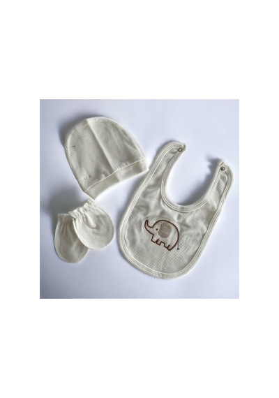 Bebitof Filli 5 Li Unisex Zıbın Seti Hastane Çıkışı Ekru Ekru