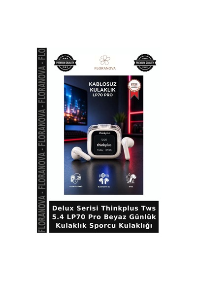Delux Serisi Thinkplus Tws 5.4 Lp70 Pro Beyaz Günlük Kulaklık Sporcu Kulaklığı
