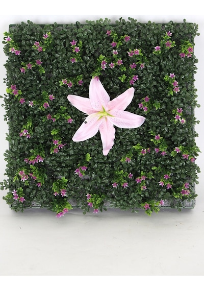 Yapay Çiçek Deposu Yapay Dikey Bitki Hazır Duvar Paneli 55 Cm X 55 Cm Model 10