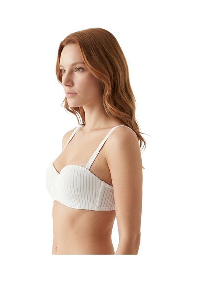 Cottonill Seamless Bra - Striva Mikro Çizgi Desenli Balenli Kadın Sütyen 3'lü Paket-2 Çok Renkli