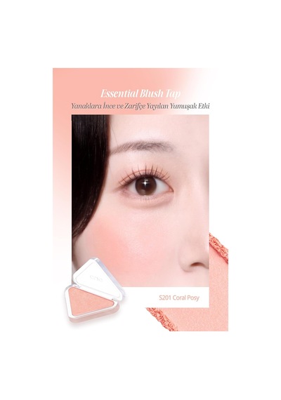 Katmanlanabilir Yumuşak Dokulu Işıltılı Bitiş Sunan Allık Essential Blush Tap S201 Coral Posy Çok Renkli
