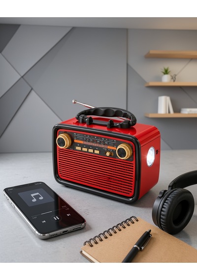 Nostaljik Ahşap Radyo Bluetooth Müzik Kutusu
