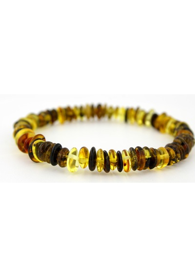 Kehribar Bileklik Amorf Tasarım Ambergold Blk23-90 Çok Renkli