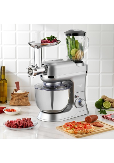 Schafer Prochef Master Multi Kıyma Aparatlı Stand Mikser 5 L-spray Boyalı Gümüş