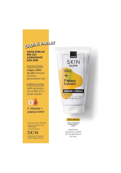 Avon Skin Glow Radiance Işıltılı Görünüm Veren Serum + Krem 50 ML
