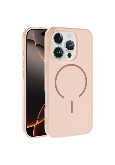Apple Uyumlu iPhone 16 Pro Max Kılıf Magsafe Özellikli Premium Silikon Kapak Ryc/meta Rose Pembe