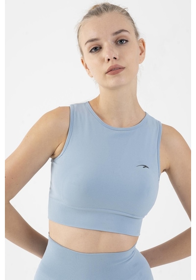 Maraton Active Slimfit Kadın Atlet Yaka Kolsuz Training Sislimavi Bra 813034-Sislimavi