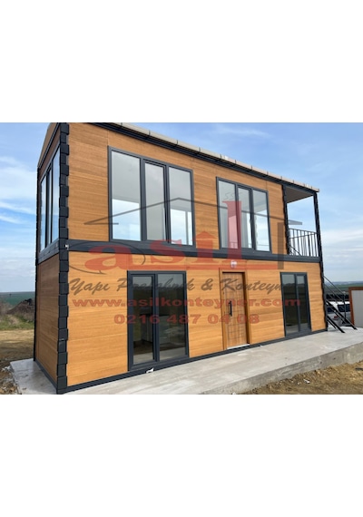 54 M² 2 Katlı,çatı, Verandalı Dış Ahşap Desen Betopan, İç Betopan