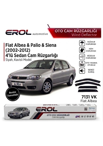 Fiat Albea&palio&siena 4'lü Mugen Cam Rüzgarlığı Siyah