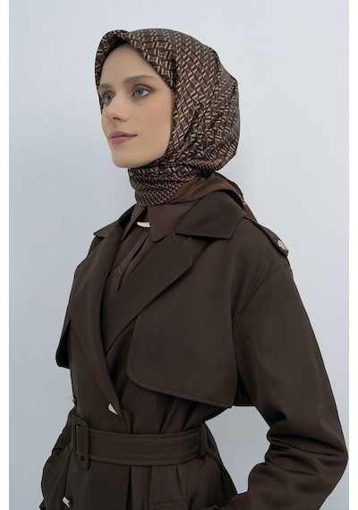Armine Saf İpek Sura Eşarp-2026 İlkbahar-yaz- 950200d Kahverengi