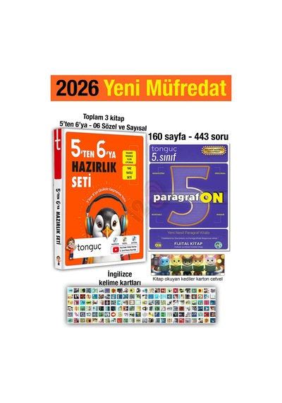 5'ten 6'ya Hazırlık Seti 2026 4 Kitap Yaz Tatili 5. Sınıf Tekrar Paragrafon 6. Sınıf Konu Özetli