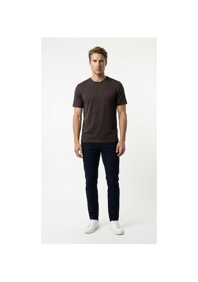 Redline Korte Yeni Sezon Slim Fit Erkek Yumuşak Nefes Alan Tişört Kahverengi