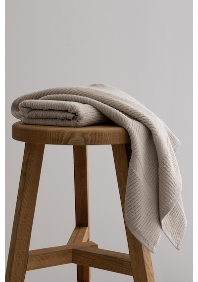 Ivory Bej Fitilli Mikro Fiber %100 Pamuk 2li Banyo Havlusu Seti 5 Bej