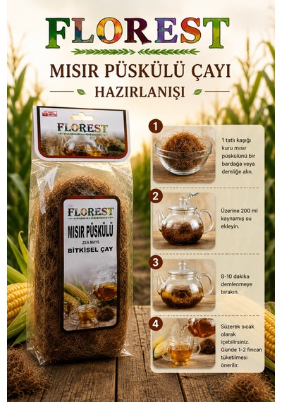 Florest Mısır Püskülü Bitki Çayı 50 G Mısır Püskülü Bitkisel Çay - 914833534