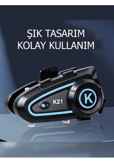 K21 Motosiklet Kask Interkom Rgb Işıklı