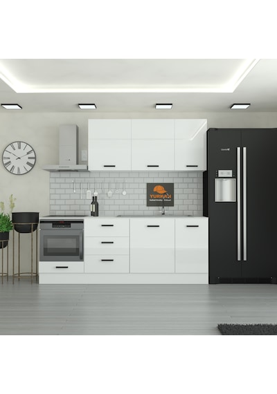 230 Cm Mutfak Dolabı Mdf Kapak Tezgah Dahil Yrkn230 97 Beyaz