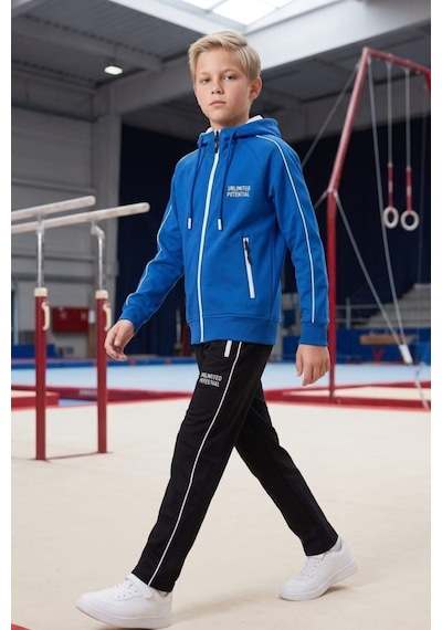 Pina Kids Erkek Çocuk Unlimited Şeritli Kapüşonlu Düz Paça Reglan Kol Dalgıç Kumaş Eşofman Takımı Esf7014 Mavi Pina Kids Erkek Çocuk Unlimited Şeritli Kapüşonlu Düz Paça Reglan Kol Dalgıç Kumaş Eşofman Takımı Esf7014 Mavi