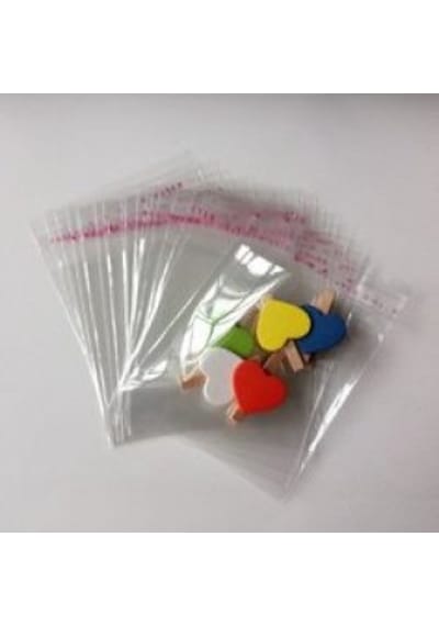 Bantlı Şeffaf Jelatin Torba Yapışkanlı Poşet 100 Adet 11X25 + 5 CM