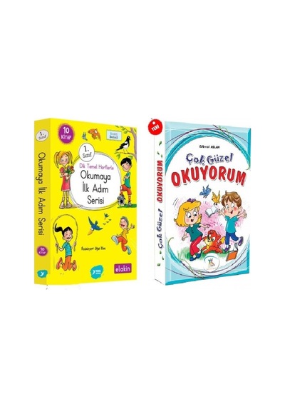 Yuva 1.sınıf Dik Temel Harflerle Okumaya İlk Adım + Çok Güzel Okuyorum Hikaye Seti 20 Kitap