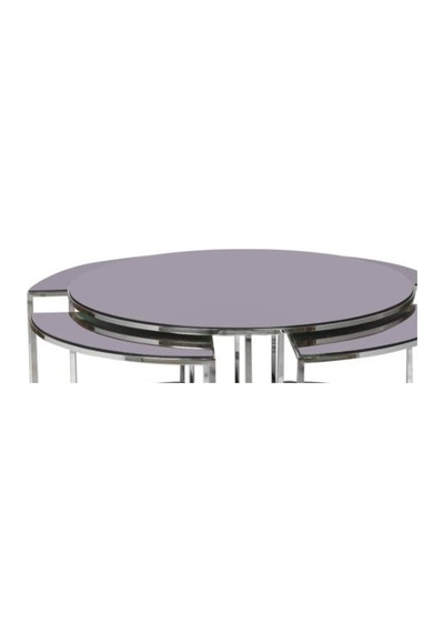 Brc Yonca Zigon-Orta Sehpa1091 Düz Siyah Temper Cam Metal Transmi