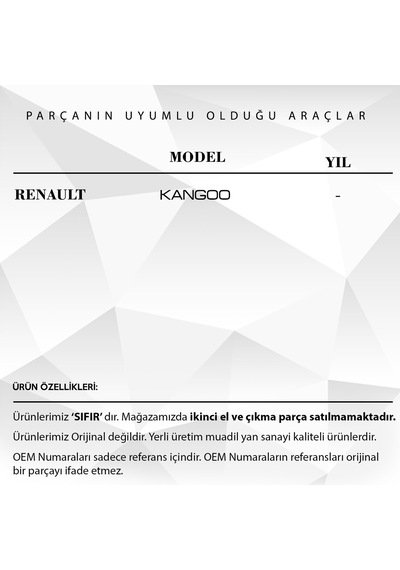 Renault Kangoo İçin Kapı Kilit Motor Tamir Dişlisi