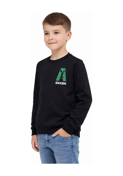 Baglan Erkek Çocuk Önü Baskılı Sweatshirt Bgl-st05234 Siyah