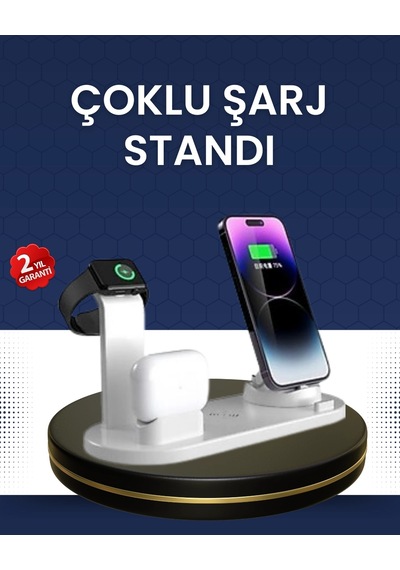 Modern Tasarımlı Çok Fonksiyonlu Kablosuz Şarj Standı 29377951