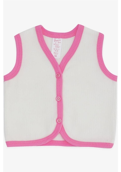 Breeze Kız Bebek Kadife Yelek Düğmeli 0 3 Ay 9 Ay, Beyaz Beyaz