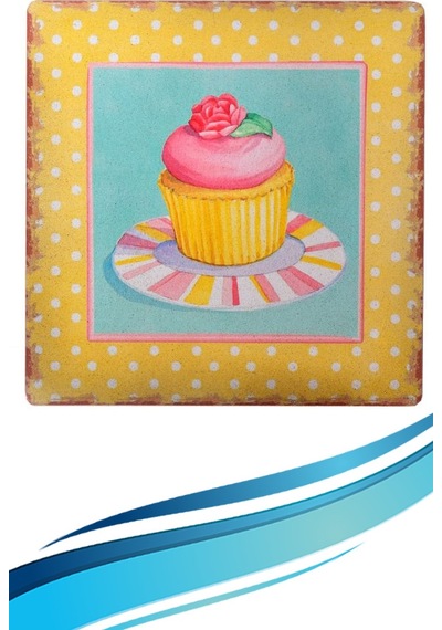 Buffer Decotown Duvar Panosu 40 40 Cup Cake Muffin Motifli Duvar Süsü Renkli