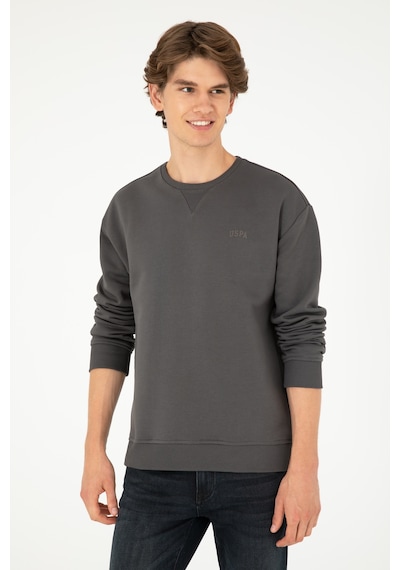 U.S. Polo Assn. Erkek Bisiklet Yaka Antrasit Basic Şardonlu Sweatshirt 50295148-VR006