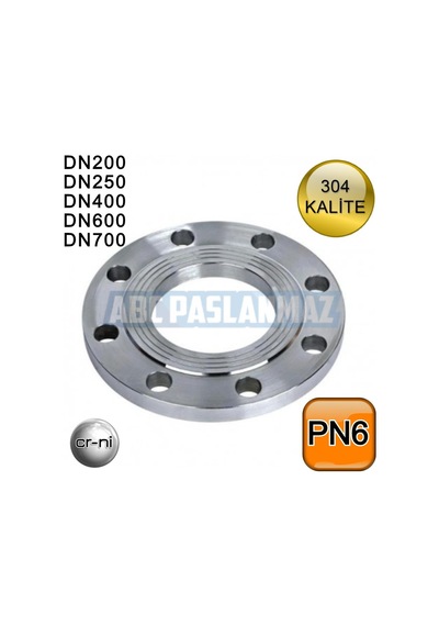 Paslanmaz Krom Flanş Düz Pn6 304 Kalite