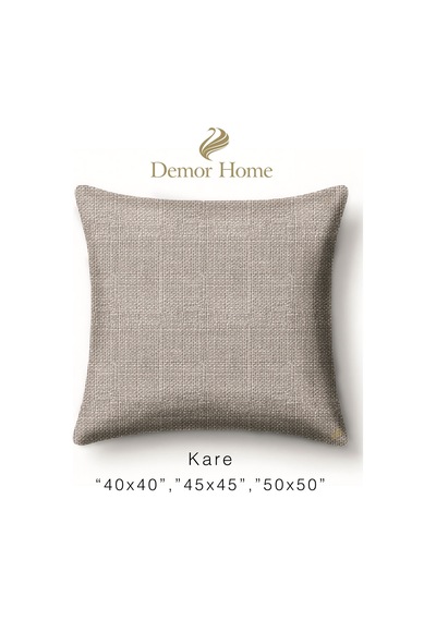 Br Demor Home Keten Dokulu Kumsal Taşı Rengi Kırlent Yastık Kılıfı
