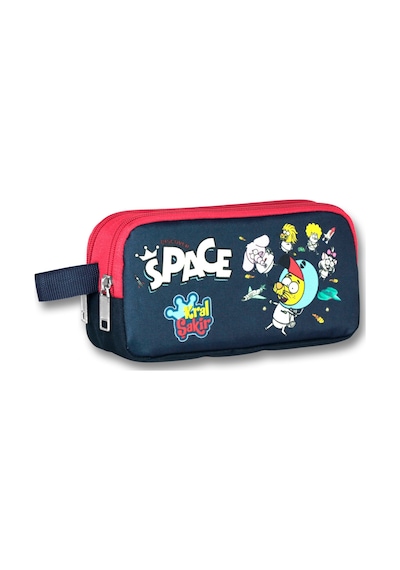 Ümit Çanta Kral Şakir İki Bölmeli Space Kalem Çantası - Lacivert-kırmızı - Erkek