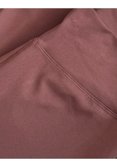 Alya Underwear Toparlayıcı Yüksek Bel Kadın Günlük Spor Parlak Tayt Kahverengi