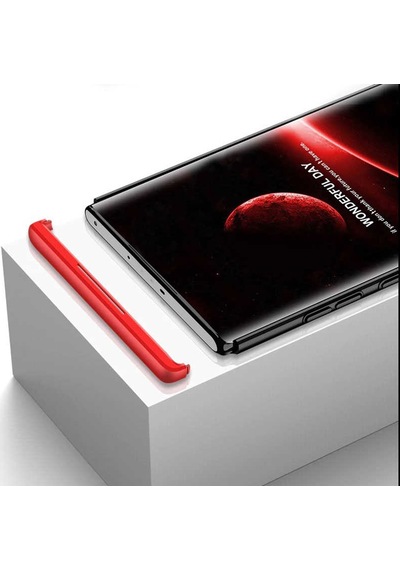 Galaxy Note 10 Plus Kılıf Zore Ays Kapak Siyah-Kırmızı
