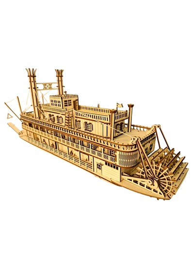 Nehir Gemisi Ahşap Maket Seti Dıy 3d Puzzle Mississippi Buharlı Gemi Koleksiyoner Modeli 713 Parça