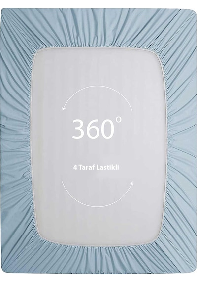 Soley Jersey %100 Pamuk Çift Kişilik 140 X 200 Lastikli Çarşaf Mavi