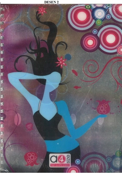Özkan Defter 160 Yp Spiralli Plastik Kapak Kareli Defter Desen 1