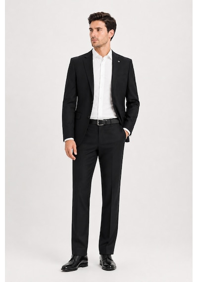 Sabri Özel Erkek 6 Drop Slim Fit Takım Elbise Klasik Paça Şık Ceket Pantolon Takım S25s10ms003 - Siyah Sabri Özel Erkek 6 Drop Slim Fit Takım Elbise Klasik Paça Şık Ceket Pantolon Takım S25s10ms003 - Siyah